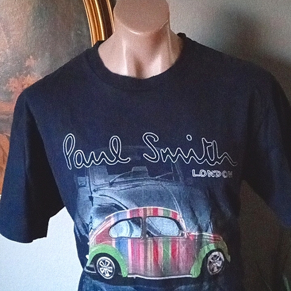 Vintage RARE Paul Smith London Signature Striped VW Bug Graphic T-Shirt. XL - Picture 2 of 5